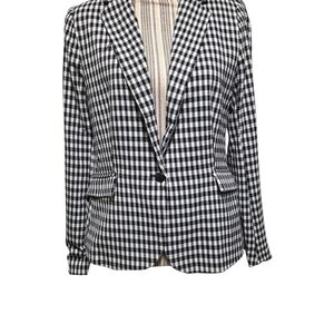 Black and White Checkered Women's Blazer